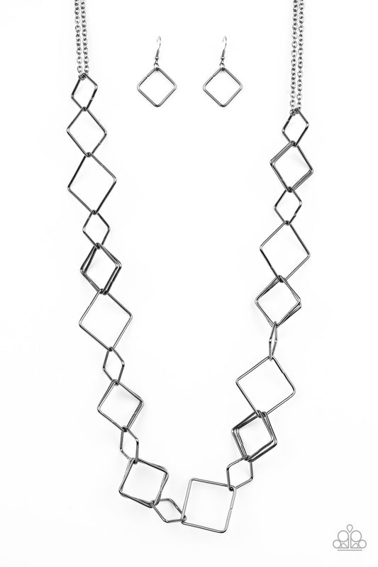 Backed Into A Corner - Black/Gunmetal necklace
