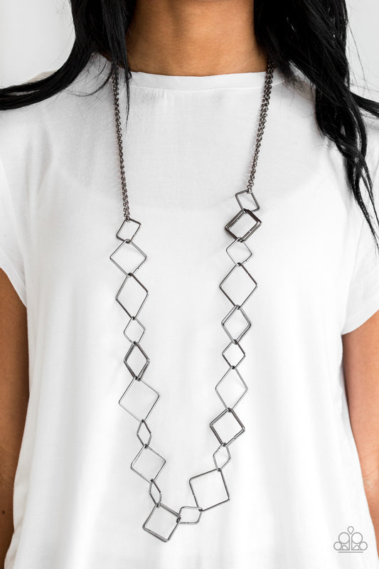 Backed Into A Corner - Black/Gunmetal necklace