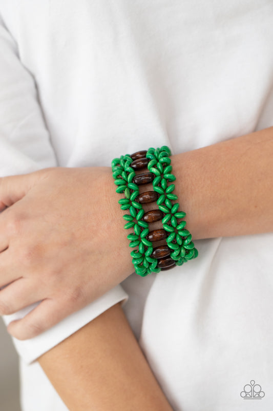 Bali Beach Retreat - Green wood bracelet