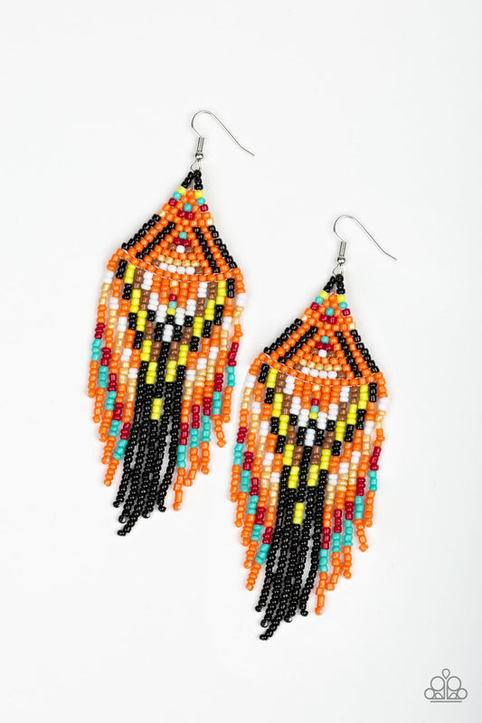 Boho Blast - Orange Multicolor earrings