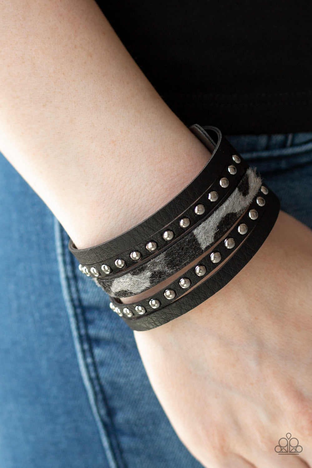 Born To Be WILDCAT - Silver/Black bracelet