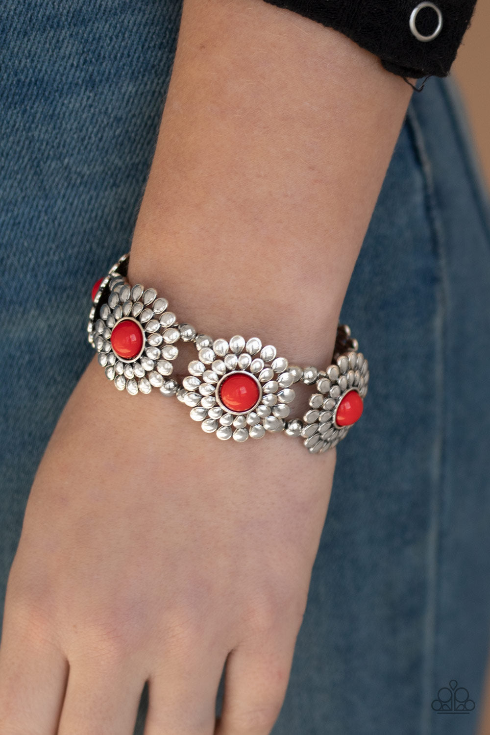 Bountiful Blossoms - Red bracelet