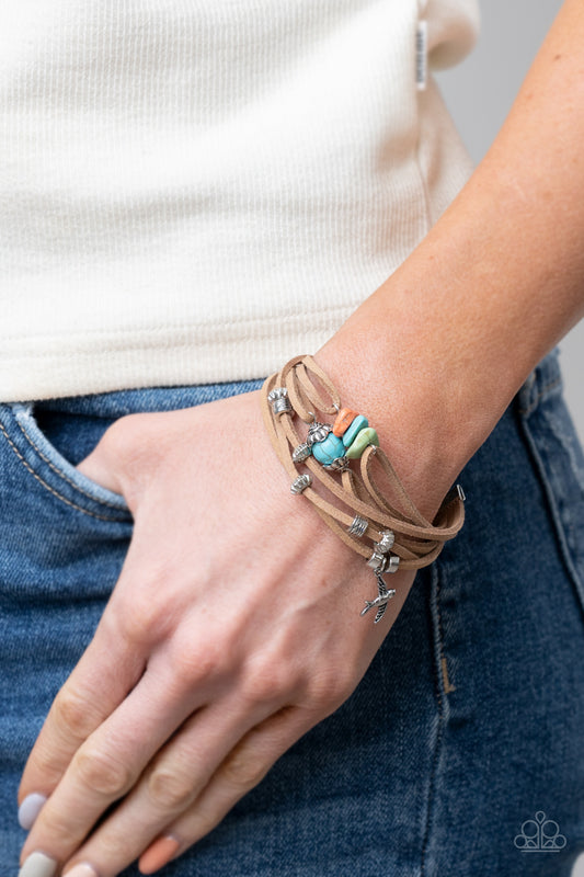Canyon Flight - Multicolor/Brown suede bracelet