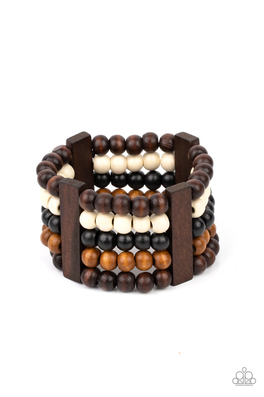 Caribbean Catwalk - Multicolor wood bracelet