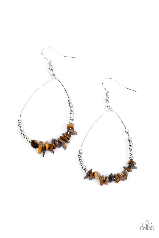 Come Out of Your SHALE - Brown tiger's eye earrings