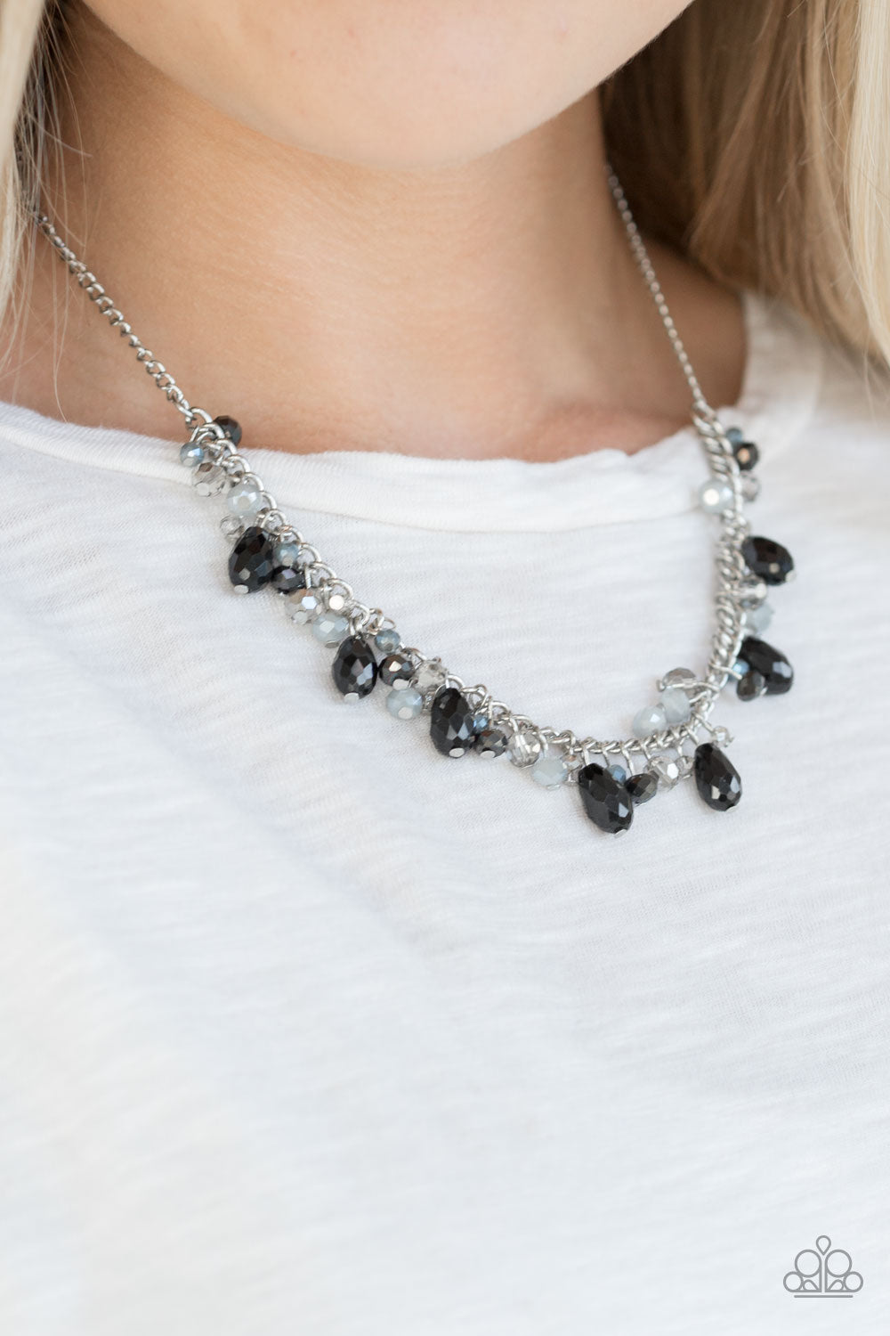 Courageously Catwalk - Black Multi necklace w/ matching bracelet