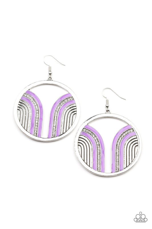 Delightfully Deco - Purple earrings