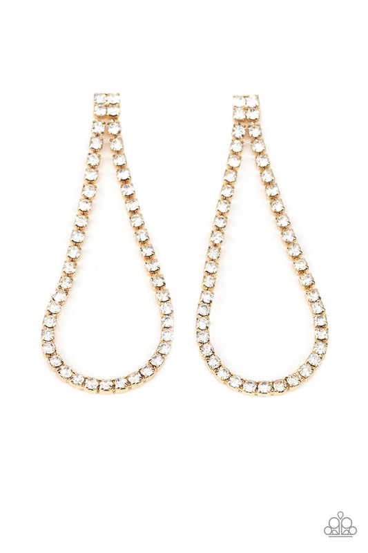 Diamond Drops - Gold post earrings