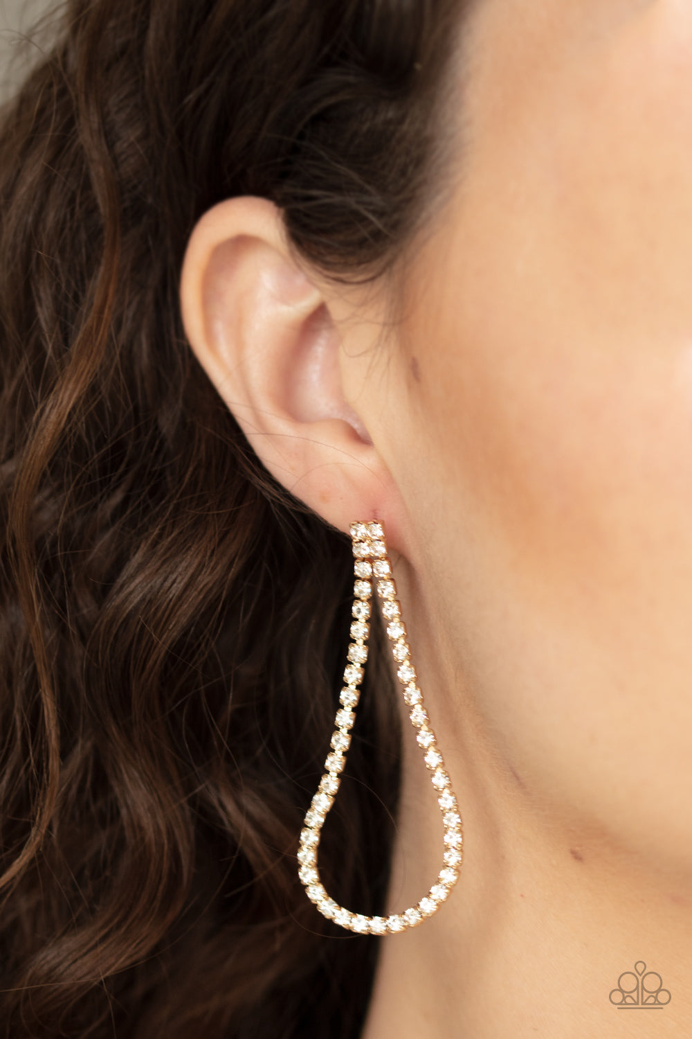Diamond Drops - Gold post earrings