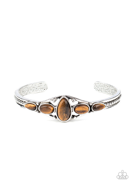 Dream Beam - Brown tiger's eye stones cuff