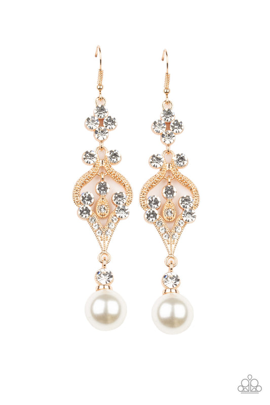 Elegantly Extravagant - Gold earrings