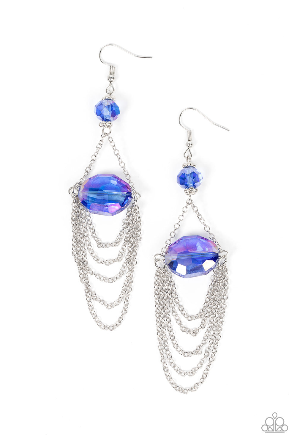 Ethereally Extravagant - Blue iridescent earrings