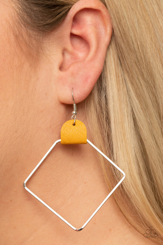 Friends of a LEATHER - Yellow earrings