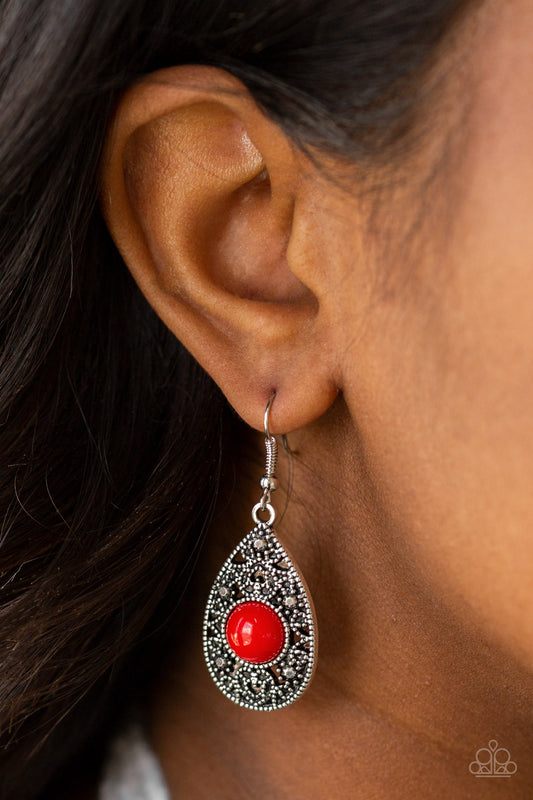 From POP To Bottom - Red earrings
