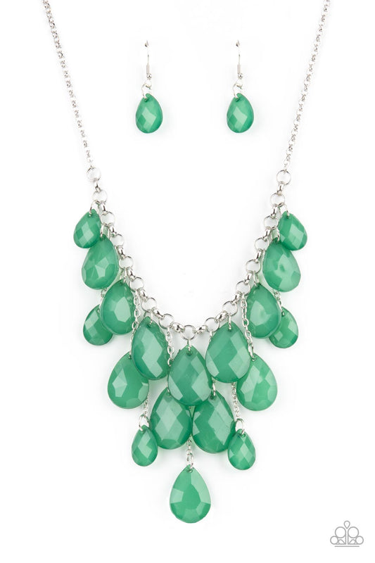 Front Row Flamboyance - Green necklace