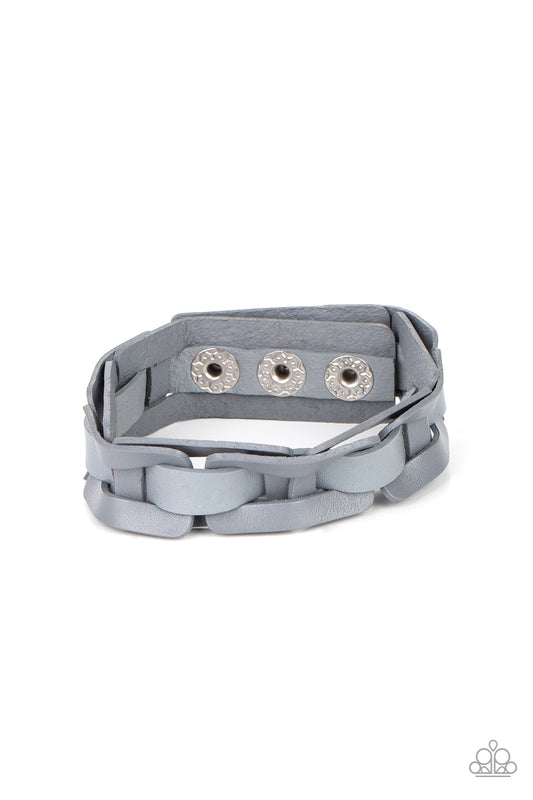 Garage Band Grunge - Silver wrap bracelet