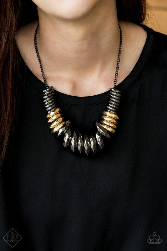 Haute Hardware - Gunmetal/Gold Multi necklace