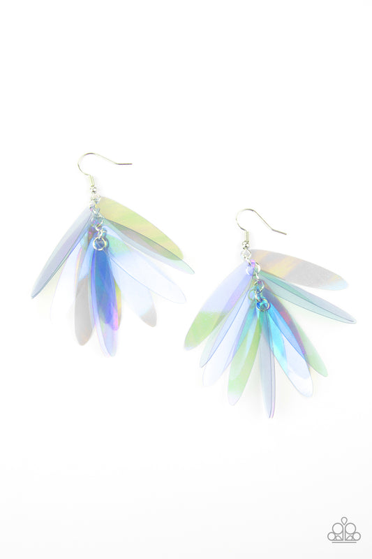 Holographic Glamour - Blue iridescent earrings