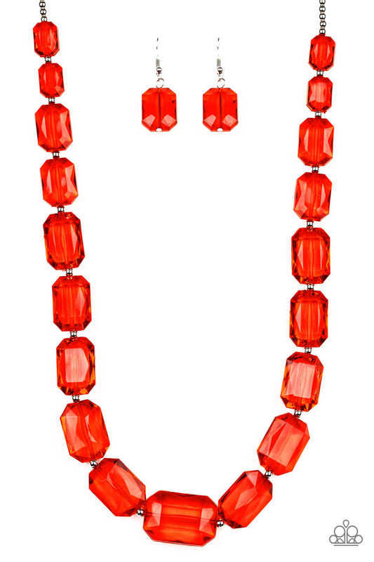 ICE Versa - Red acrylic necklace