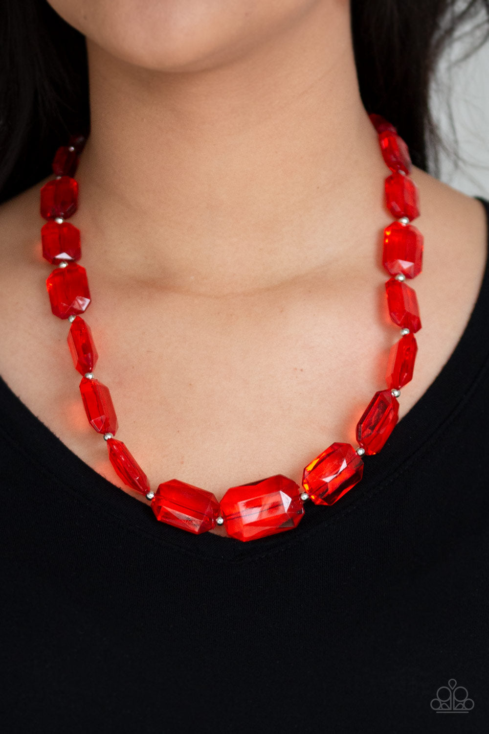 ICE Versa - Red acrylic necklace
