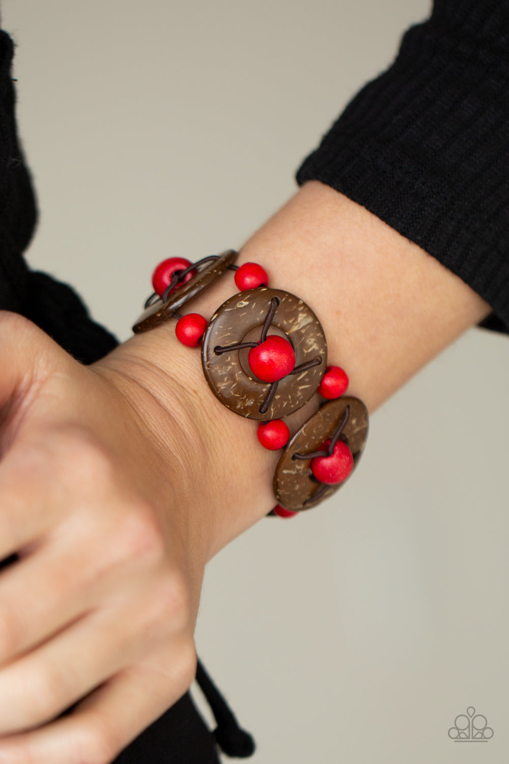 Island Adventure - Red/brown wood bracelet
