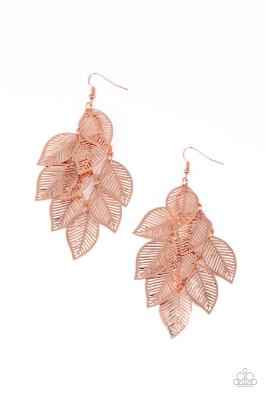 Limitlessly Leafy - Copper earrings