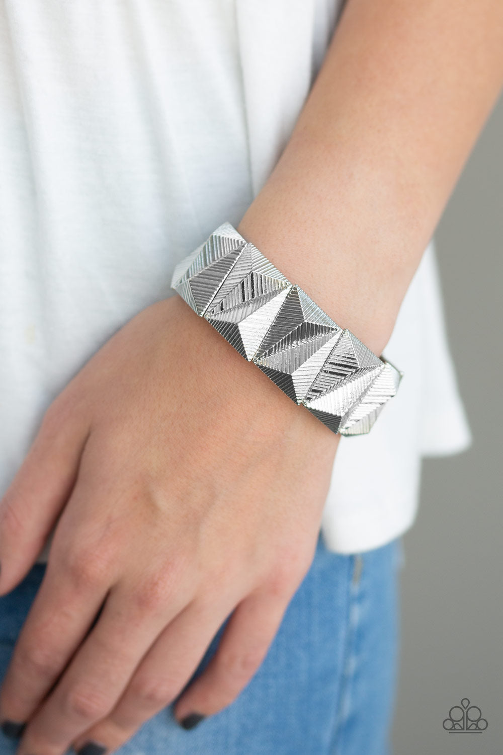 Metallic Geode - Silver bracelet