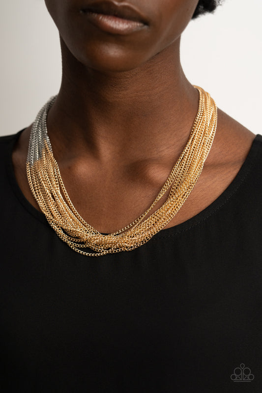 Metallic Merger - Gold/Silver necklace