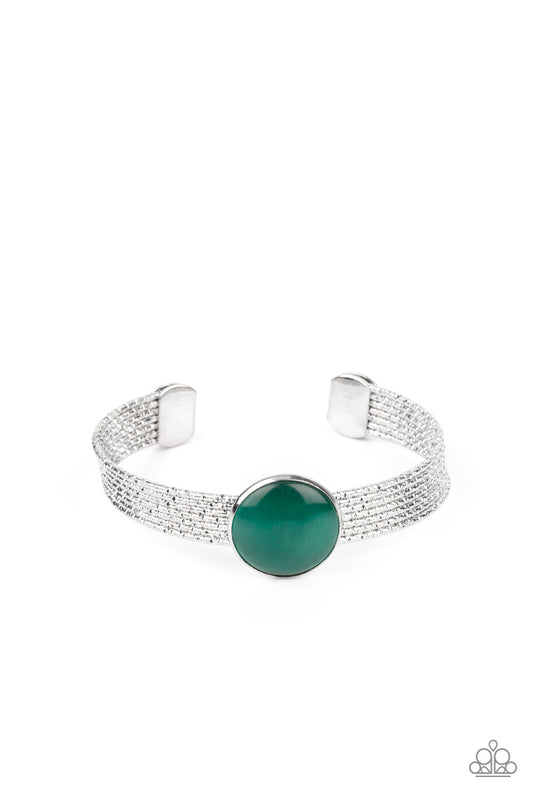 Mystical Magic - Green moonstone cuff bracelet
