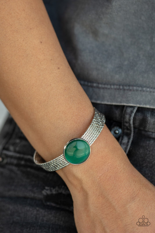 Mystical Magic - Green moonstone cuff bracelet