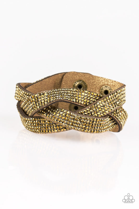Nice Girls Finish Last - Brass wrap bracelet