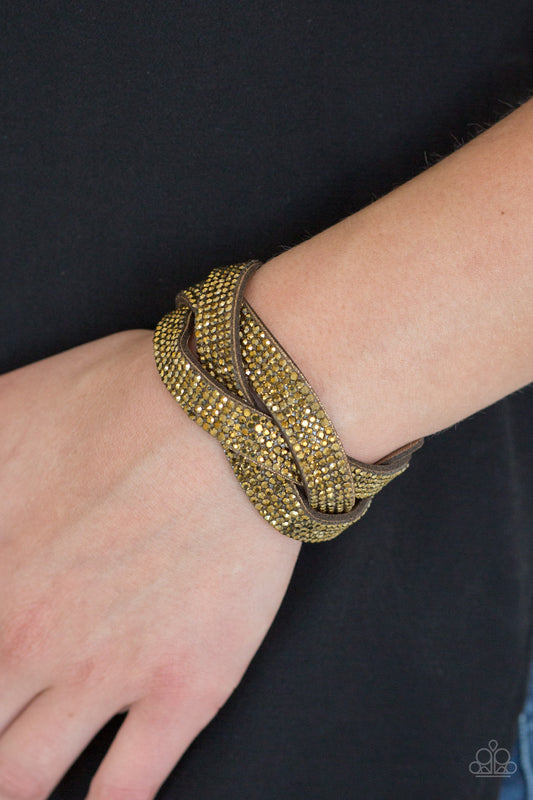 Nice Girls Finish Last - Brass wrap bracelet
