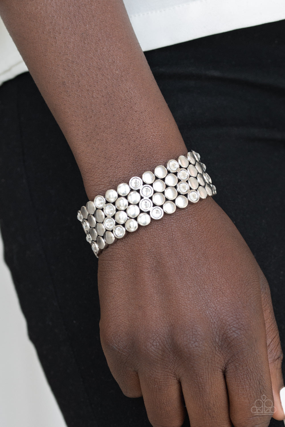 Scattered Starlight - White rhinestones bracelet