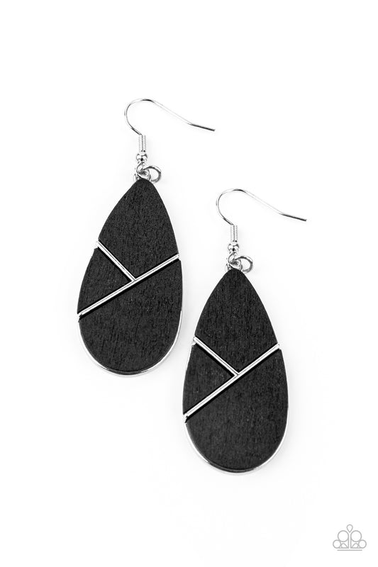 Sequoia Forest - Black wood earrings