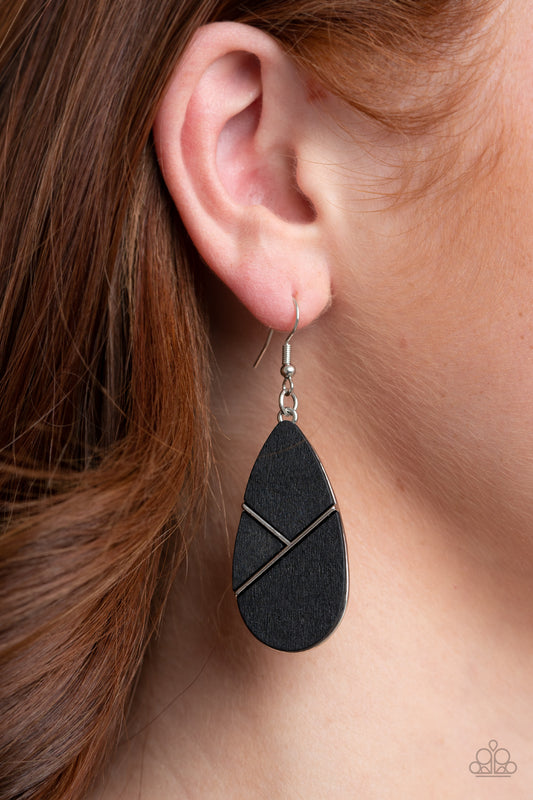 Sequoia Forest - Black wood earrings