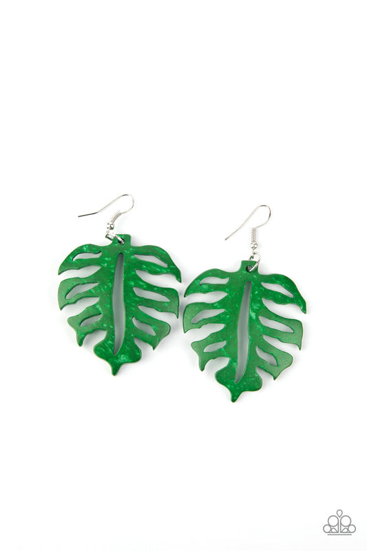 Shake Your PALMS PALMS - Green wood earrings