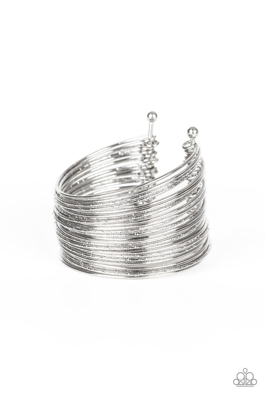 Stacked To The Max - Silver cuff bracelet