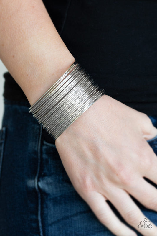 Stacked To The Max - Silver cuff bracelet
