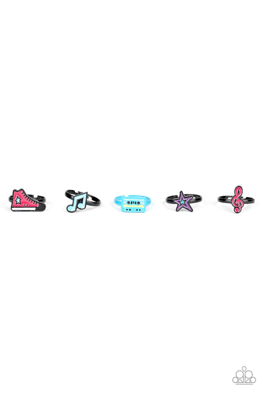 Starlet Shimmer Retro Inspired Rings for Little Girls (5-pack)