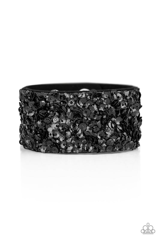 Starry Sequins - Black sequin wrap bracelet