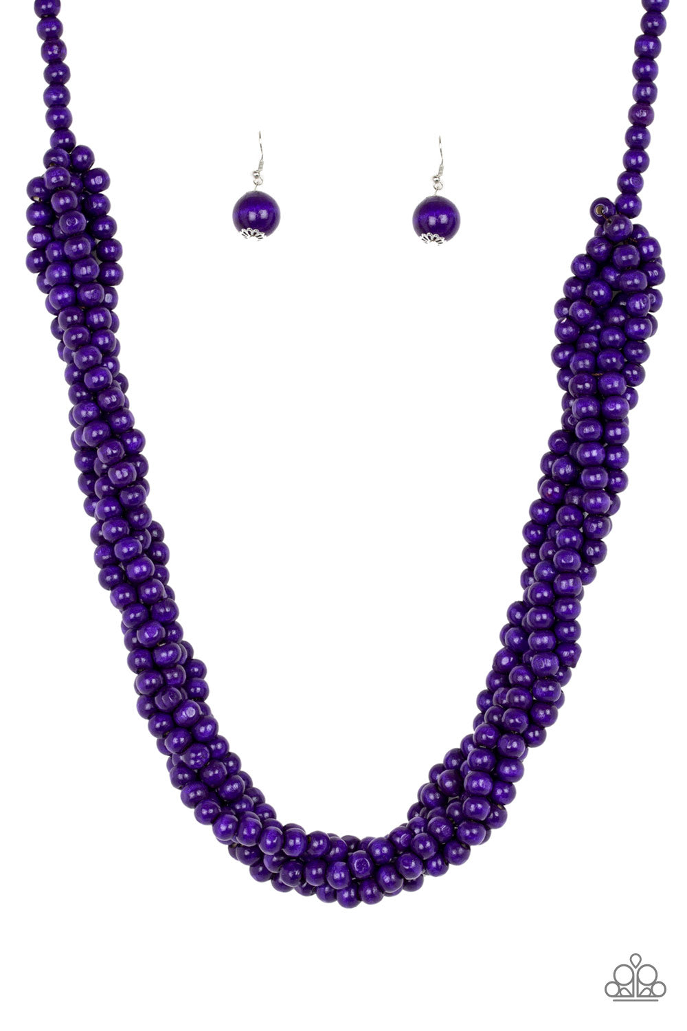 Tahiti Tropic - Purple wood necklace