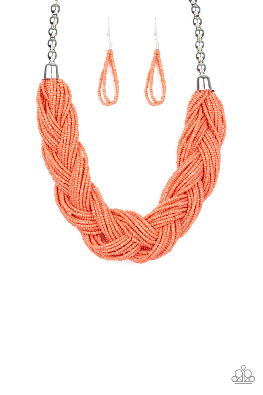 The Great Outback - Orange seed bead necklace