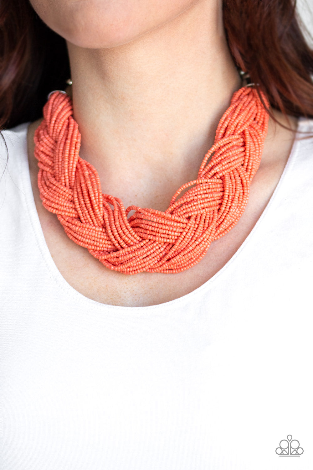 The Great Outback - Orange seed bead necklace