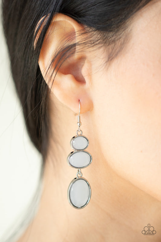 Tiers Of Tranquility - White earrings