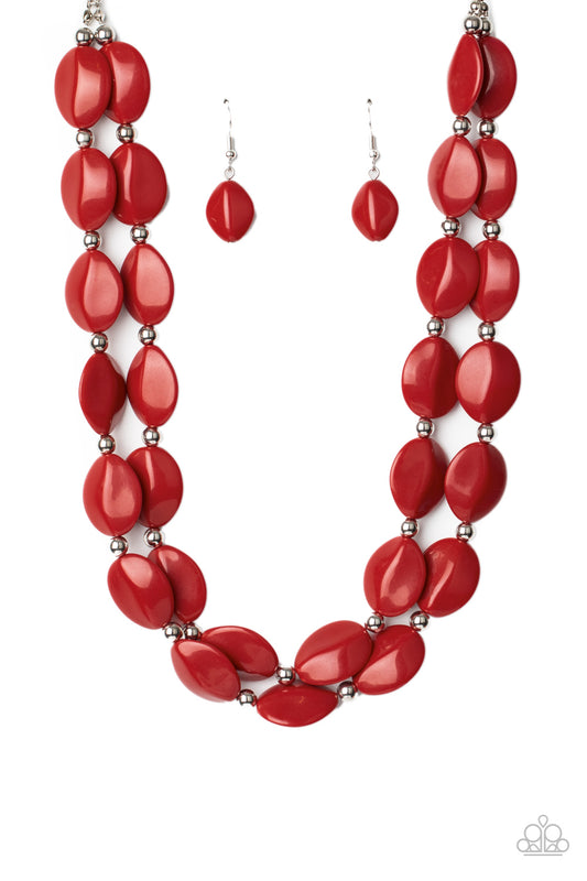 Two-Story Stunner - Red necklace