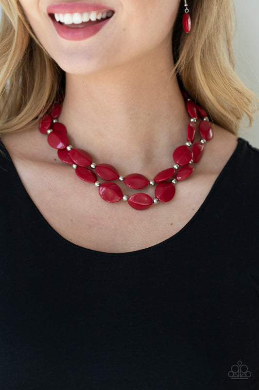 Two-Story Stunner - Red necklace