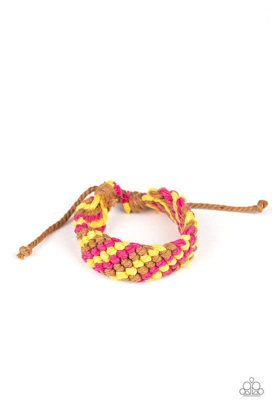 WEAVE No Trace - Pink/Yellow bracelet