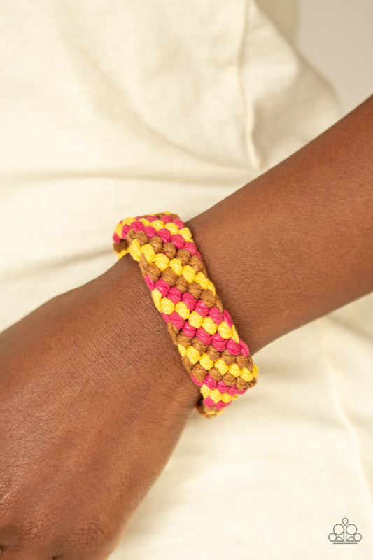 WEAVE No Trace - Pink/Yellow bracelet