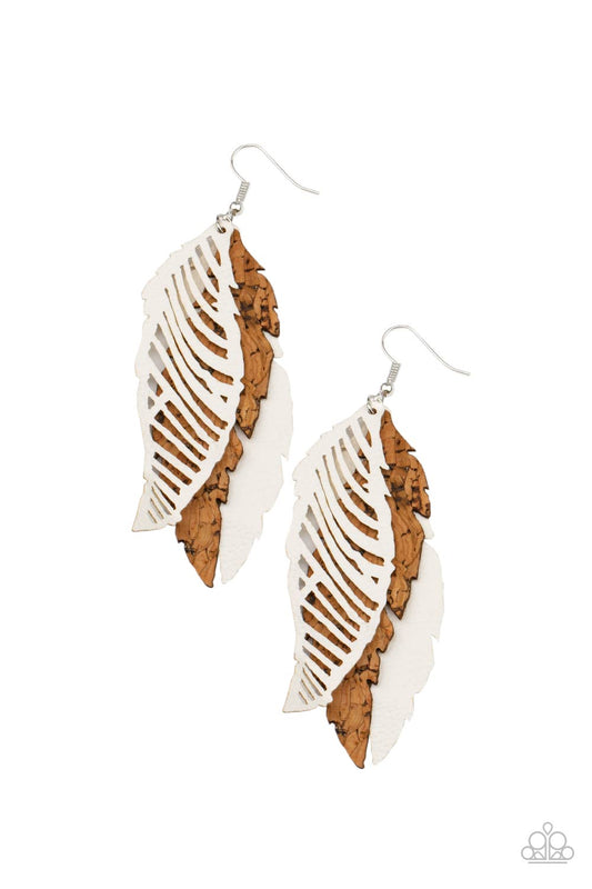 WINGING Off The Hook - White earrings