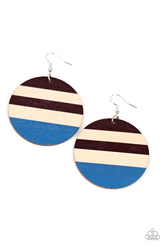 Yacht Party - Blue wood earrings